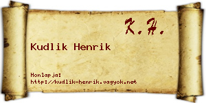 Kudlik Henrik névjegykártya